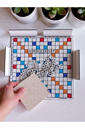 Ahşap Kelime Oyunu Katlanabilir Tabla 37x37 cm