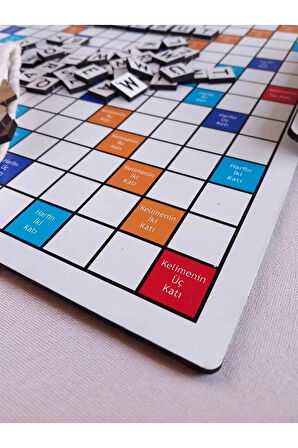 Ahşap Kelime Oyunu Katlanabilir Tabla 37x37 cm