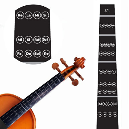 3\4 keman-nota-etiket-kolay öğrenme-sticker-klavye-çıkartma-violin-keman aksesuar