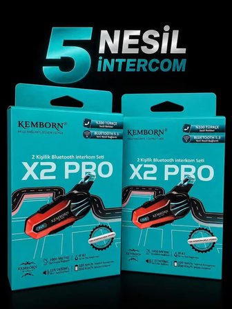 Kemborn x2pro  Intercom Seti 1 Adet 2 Kişilik Interkom Bluetooth. 5. Nesil
