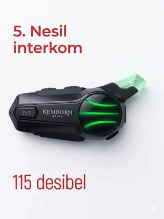 kemborn X2 Pro Kask Kulaklık Intercom Seti 1 Adet 2 Kişilik Intrekom Bluetooth seti . 5. Nesil