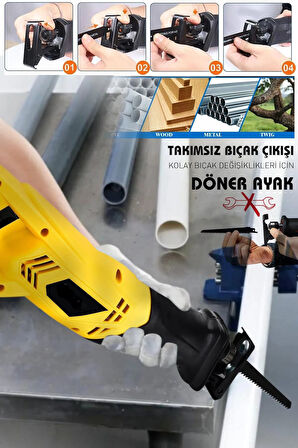 Alman 9000 Xdrive 6 Kademe Devir Ayarli Bakir Sargili Kemik Kesme Tilki Kuyruğu Testere Makinesi