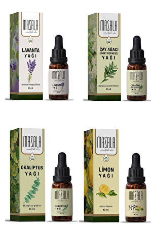 Kene Kovucu 4'lü Yağ Seti (Çay Ağacı - Lavanta - Okaliptüs - Limon)