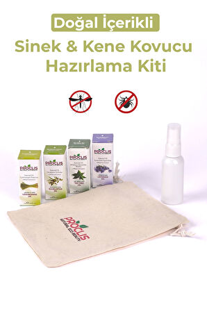 Doğal Sivrisinek ve Kene Kovucu Sprey  Yağ Seti – 4’lü Uçucu Yağ + Sprey Şişe