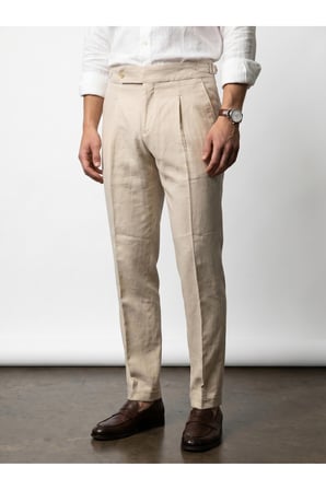 Premium Keten Old Money Pantolon - Sade ve Şık