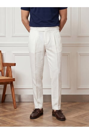 Premium Keten Old Money Pantolon - Sade ve Şık