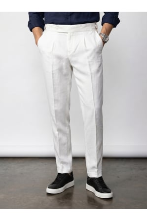 Premium Keten Old Money Pantolon - Sade ve Şık