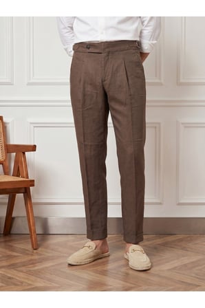 Premium Keten Old Money Pantolon - Sade ve Şık