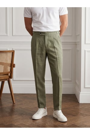 Premium Keten Old Money Pantolon - Sade ve Şık