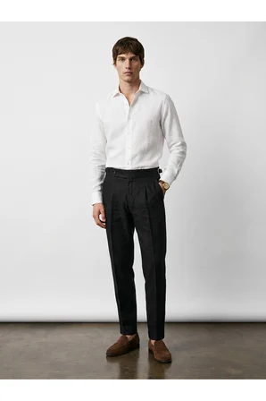 Premium Keten Old Money Pantolon - Sade ve Şık