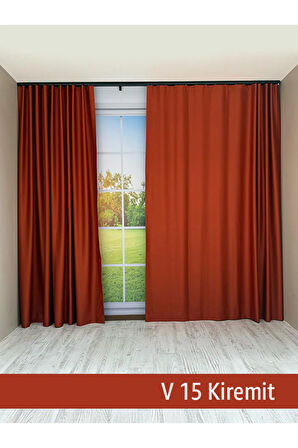 Donatti Kiremit Rengi Star Blackout Pilesiz Tek Kanat Fon Perde