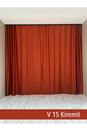 Donatti Kiremit Rengi Star Blackout Pilesiz Tek Kanat Fon Perde