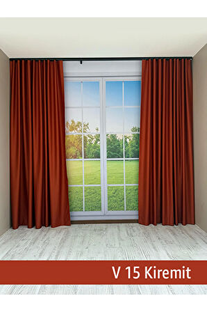 Donatti Kiremit Rengi Star Blackout Pilesiz Tek Kanat Fon Perde