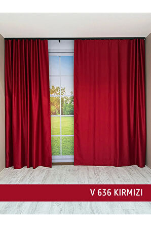 Donatti Kırmızı Star Blackout Pilesiz Tek Kanat Fon Perde