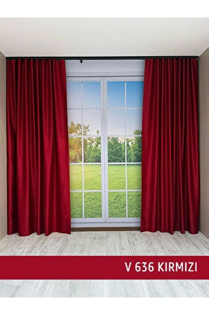 Donatti Kırmızı Star Blackout Pilesiz Tek Kanat Fon Perde