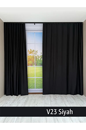 Donatti Siyah Star Blackout Pilesiz Tek Kanat Fon Perde