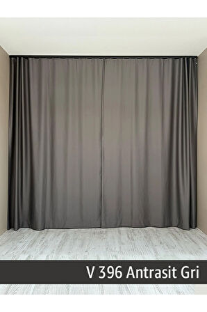 Donatti Antrasit Gri Star Blackout Pilesiz Tek Kanat Fon Perde