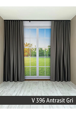 Donatti Antrasit Gri Star Blackout Pilesiz Tek Kanat Fon Perde