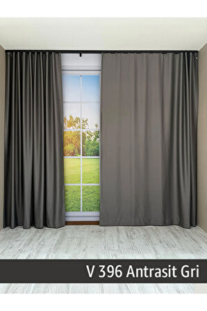Donatti Antrasit Gri Star Blackout Pilesiz Tek Kanat Fon Perde