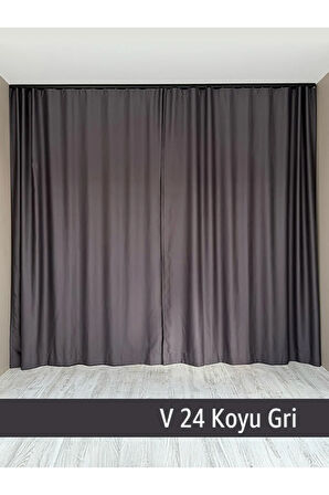 Donatti Koyu Gri Star Blackout Pilesiz Tek Kanat Fon Perde