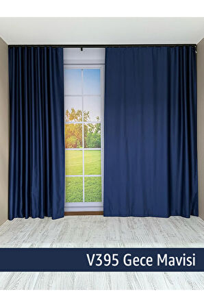 Donatti Gece Mavisi  Star Blackout Pilesiz Tek Kanat Fon Perde