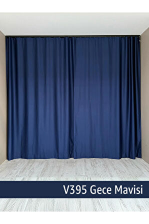 Donatti Gece Mavisi  Star Blackout Pilesiz Tek Kanat Fon Perde