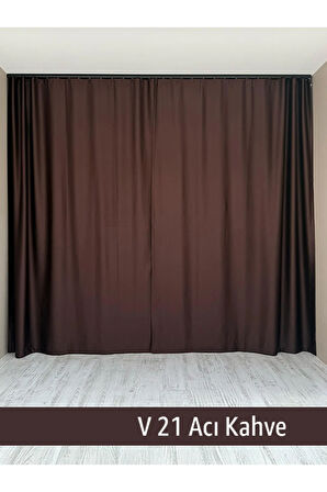 Donatti Acı Kahverengi Star Blackout Pilesiz Tek Kanat Fon Perde