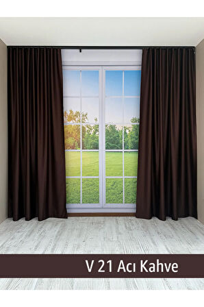 Donatti Acı Kahverengi Star Blackout Pilesiz Tek Kanat Fon Perde