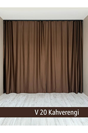 Donatti Kahverengi Star Blackout Pilesiz Tek Kanat Fon Perde