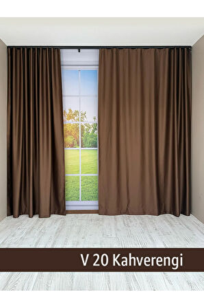 Donatti Kahverengi Star Blackout Pilesiz Tek Kanat Fon Perde