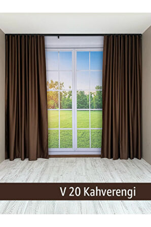 Donatti Kahverengi Star Blackout Pilesiz Tek Kanat Fon Perde