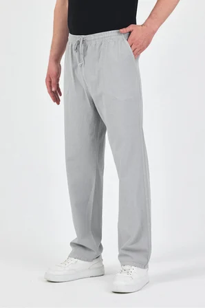 Erkek Rahat Kesim Keten Pantolon Lastikli Bel Yazlık Pijama Pantolon 5 Renk