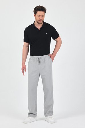 Erkek Rahat Kesim Keten Pantolon Lastikli Bel Yazlık Pijama Pantolon 5 Renk