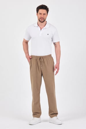 Erkek Rahat Kesim Keten Pantolon Lastikli Bel Yazlık Pijama Pantolon 5 Renk
