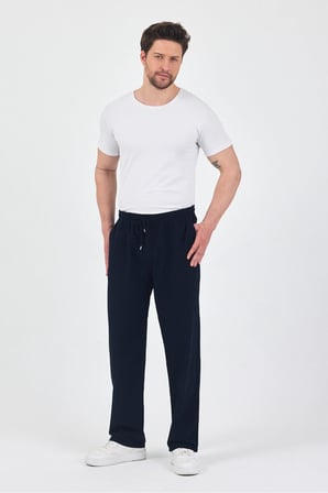 Erkek Rahat Kesim Keten Pantolon Lastikli Bel Yazlık Pijama Pantolon 5 Renk