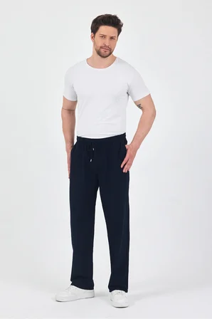 Erkek Rahat Kesim Keten Pantolon Lastikli Bel Yazlık Pijama Pantolon 5 Renk