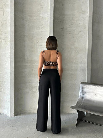 Kadın Keten Pileli Pantolon