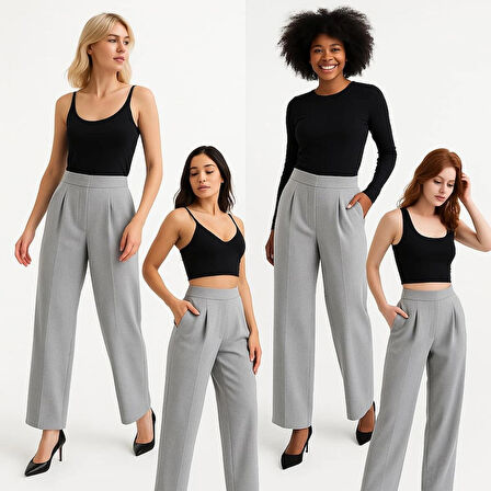 Kadın Keten Pileli Pantolon