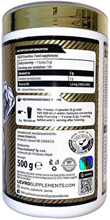 KEVİN LEVRONE GOLD CREATİNE 500 GRAM - 100 servis