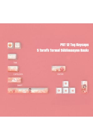 PBT Süblimasyonlu ek klavye tuş takımı Mekanik Klavye Yüksek derecede özelleştirilmiş 12 tuş
