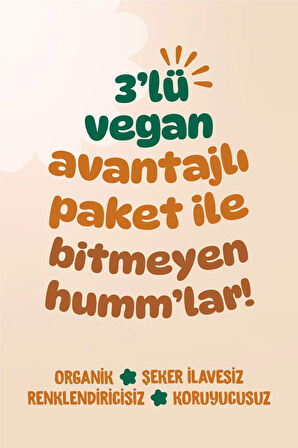 Humm Organic Organik Vegan Puf & Meyveli Mini Küpler Atıştırmalık Paketi - 3 Adet (3 ÇEŞİT)