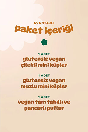 Humm Organic Organik Vegan Puf & Meyveli Mini Küpler Atıştırmalık Paketi - 3 Adet (3 ÇEŞİT)