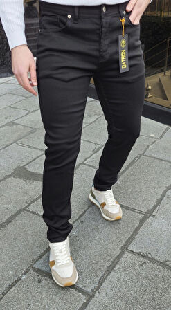 Datron Siyah Erkek Slim Fit Likralı Pantolon