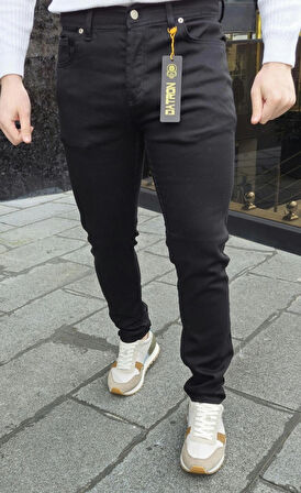 Datron Siyah Erkek Slim Fit Likralı Pantolon
