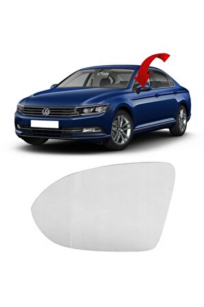 Volkswagen Passat B8 Sol Ayna Camı Isıtmalı 2015-3g0857521