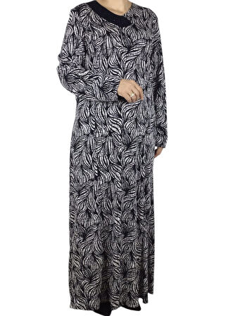 KADIN DESENLİ OSKAR KUMAŞ KULPLU ELBİSE