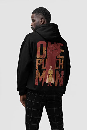 One Punch Man Baskılı Unisex Oversize Tasarım Anime Hoodie