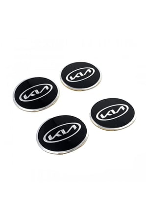 Kia Jant Göbeği Alüminyum Sticker Yapıştırma 60mm 4'lü Set Yeni Nesil Logo