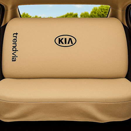 KIA Logolu Penye Bej Koltuk Kılıfı Takımı – Ön ve Arka Koltuklara Uygun Koruma