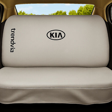 Açık Gri Renk KIA Logolu Penye Koltuk Kılıfı – Ön Arka Koltuklar İçin Takım Set